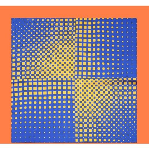 2020 60x60 Gradient dots Multipurpose women Silk twill scarf Satin square Hairband ladies foulard femme towel bufanda shawl