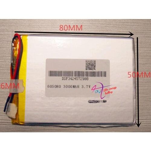 Tablet battery 3.7V 605080 lithium polymer batteries 3000MAH 7 inch Tablet PC battery batteries A product spot
