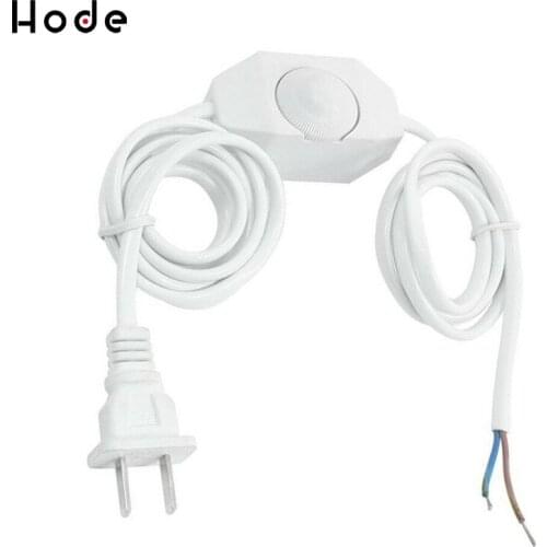White Lamp Power Cord w Dimmer Switch AC 250V/110V US Plug