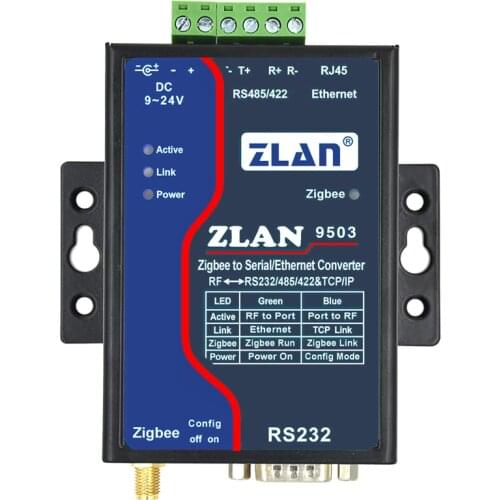 Wireless serial server, RS232/485/422/ Ethernet, ZigBee ZLAN9503