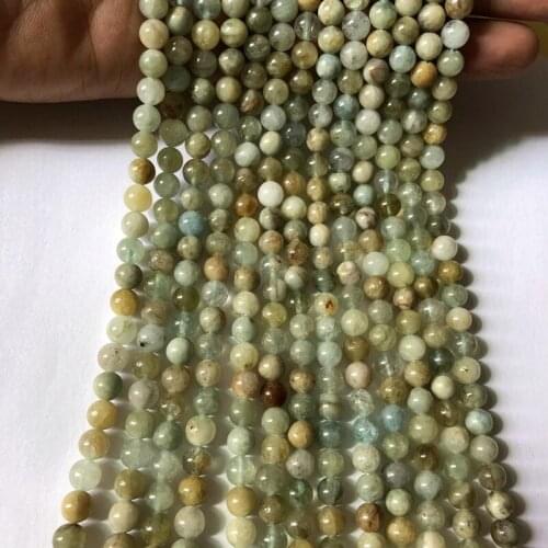 1string 15.5" Natural Multi Aquamarines Beads,Plain Round Beads,6mm 8mm Semi Gem stone jewelry beads