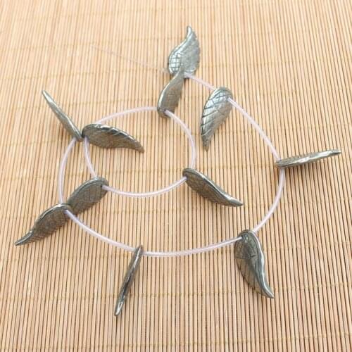 Natural Pyrite 16x30mm Wing shape Beads 11pcs per strand,For DIY Jewelry Making !We provide mixed wholesale for all items