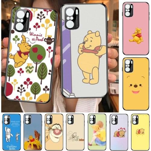 Winnie Bear Hug Phone Case For xiaomi redmi POCO F1 F2 F3 X3 Pro M3 9C 10T Lite NFC Black Cover Silicone Back Prett mi 10 ultra