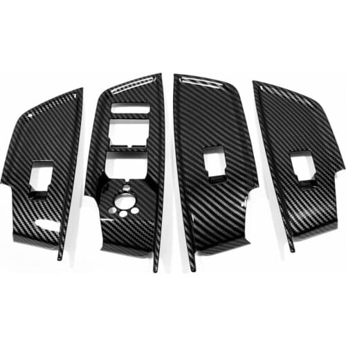 For Audi A3 8Y 2020 2021 2022 ABS Carbon Fiber Inner Window Lift Button Panel Cover Protector Car Accessories