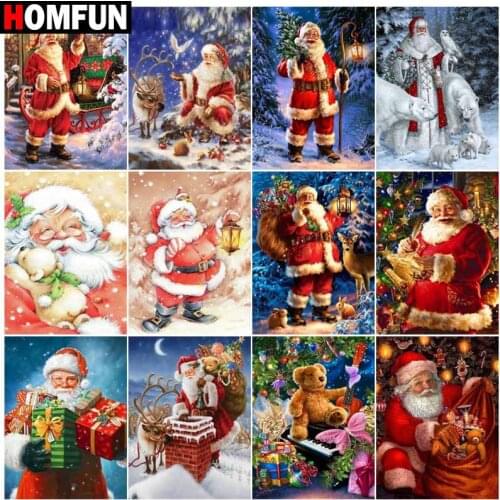 HOMFUN Full Diamond "Santa gift ”DIY 5D Diamond Painting Cross Stitch Home Decor Picture Of Rhinestone Handmade