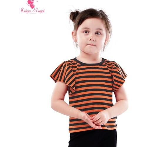 Kaiya Angel 2018 New Princess Cotton Kids Girls T-Shirt Short Sleeve Cute Baby Children Tops Striped Summer Fashion Clothes