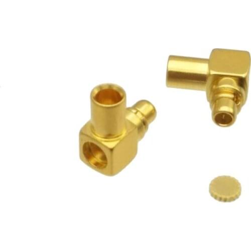 10pcs Connector MMCX male plug solder for semi-rigid RG405 0.086" cable Right angle
