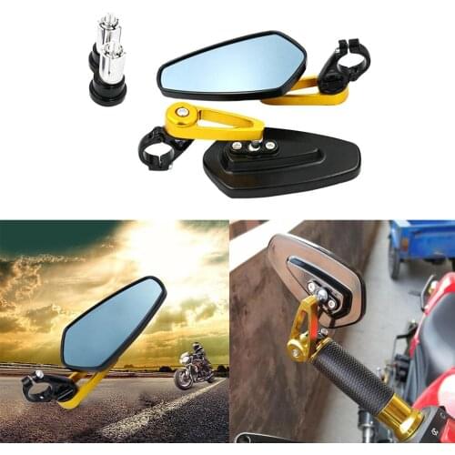 Handlebar Mount Motorcycle Rearview Mirrors with Adjustable Screws CNC Aluminum