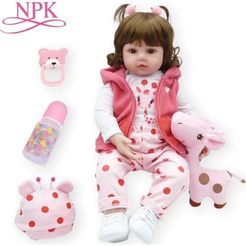 Bebe doll reborn toddler 47cm soft silicone reborn baby dolls soft body lifelike menina Christmas surprice girl gifts doll