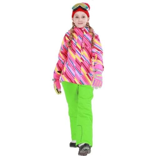 Kids Snow Sets Children Clothing Set Winter Sport Ski Suit for Girls Outdoor Warm Windproof Jackets + Pants Teens