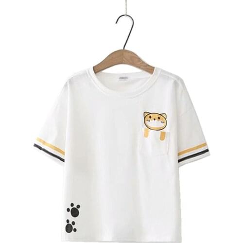 Summer Kawaii 2019 Harajuku Tshirt Japanese style Female Lovely Bear Cute T-Shirts O-neck Short Sleeve Funny Tees Tops for Girls
