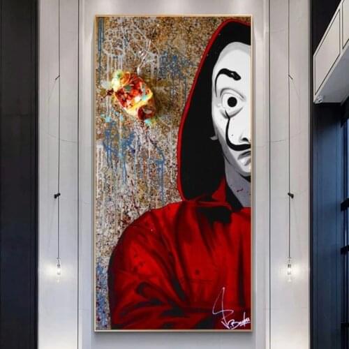 Graffiti Mask Man TV Series A Half Face Poster And Prints Figure Painting Canvas Wall Art Decor Movie Picture For Living Room