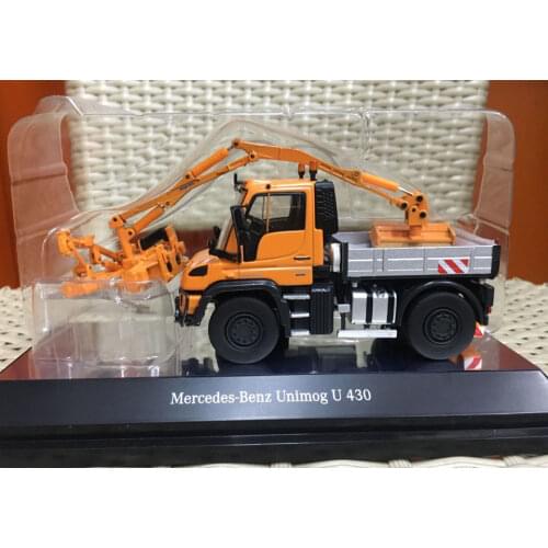 Mercedes-Benz Unimog U 430 With Combine Mowing Machine Orange 1/50 By NZG 9101