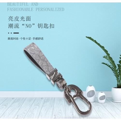 Fashion Horseshoe D Buckle Orange Black PU Leather Keychain Luxury PU Key Chain Auto Car Keyholder Car Keys Trinket Keychains