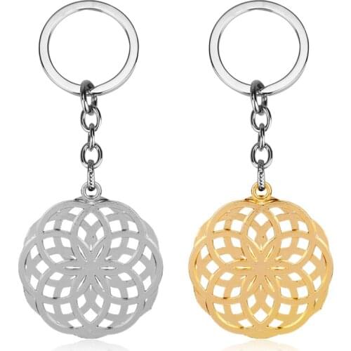 MQCHUN 2018 New Flower of Life Pendant Keyring Geometry Mandala Myth Love Knot Keychain -50