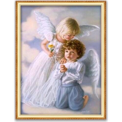 Region Angel DIY 11CT Cross Stitch Embroidery Kits Craft Needlework Set Printed Canvas Cotton Thread Home Decoration Wholesale