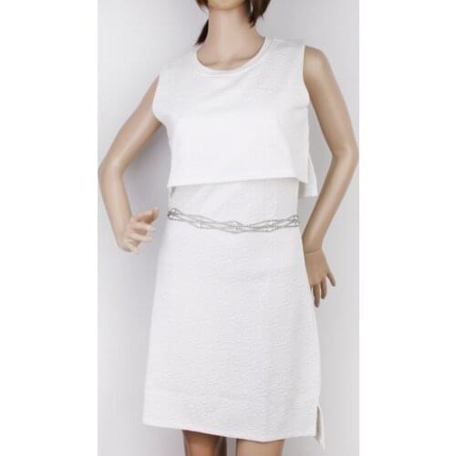 2019 New Fashion Lady Shiny Rhinestone Waist Chain Belt Crystal Diamante Alloy Dress Belt Bikini Beach Belly Waist Chain Silver