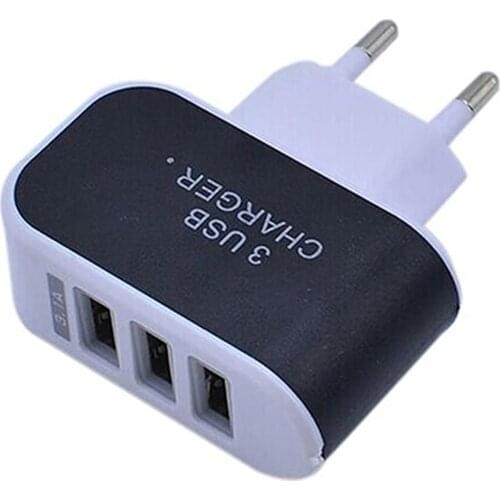 3.1A Triple USB Ports Home Travel AC Charger Adapter for EU Plug with Indicator