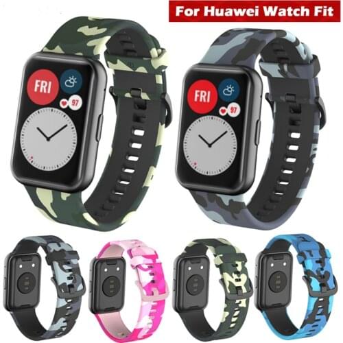 New Camouflage Silicone Watchband Strap For Huawei Watch Fit Strap Smart Wristband Sport Bracelet For Huawei Watch Fit band