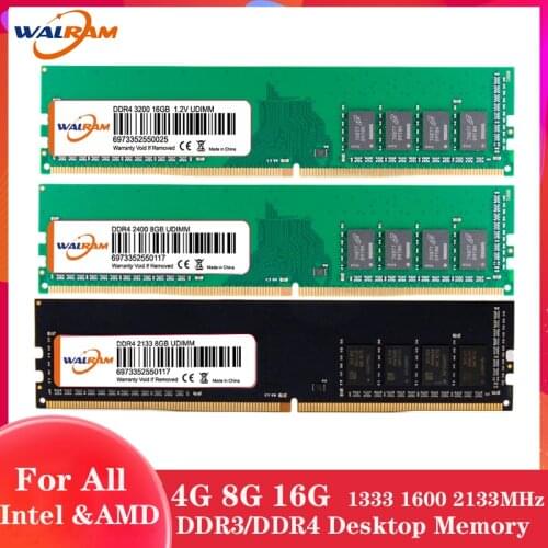 WALRAM DDR3 ram memory 4gb 8GB 16GB 32GB DDR2 Memoria Ram DDR4 1333 1600 2133 2400 2666MHz 240 pins For AMD intel Desktop