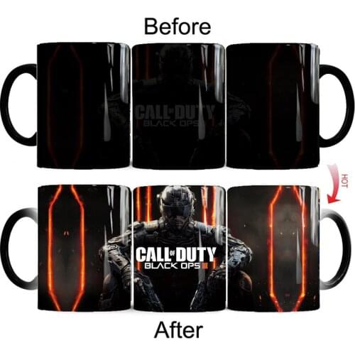 Drop Shipping 1Pcs 350ml New Game Call Of Duty Magic Color Changing Mug Coffee Milk Ceramic Cup Best Gift for Children Friends