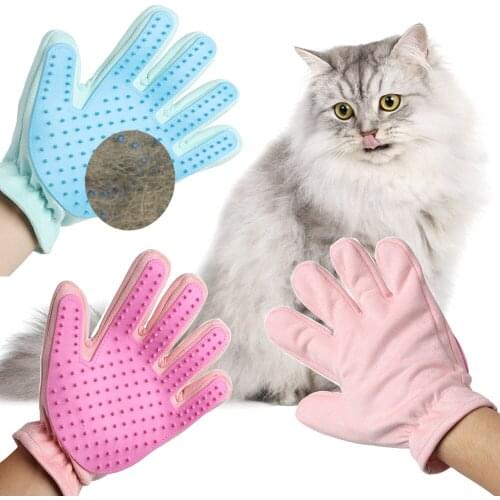 Brush Glove For Animal Grooming Pet Hair Deshedding Brush Comb Cleaning Massage For Cats Product For Cat