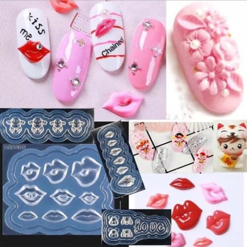 Silicone Mini Sexy Lips Mold Nail Art Resin Casting Mould Template Mouth Silicone Resin Mold Jewelry Tools Art Crafts Soap Makin