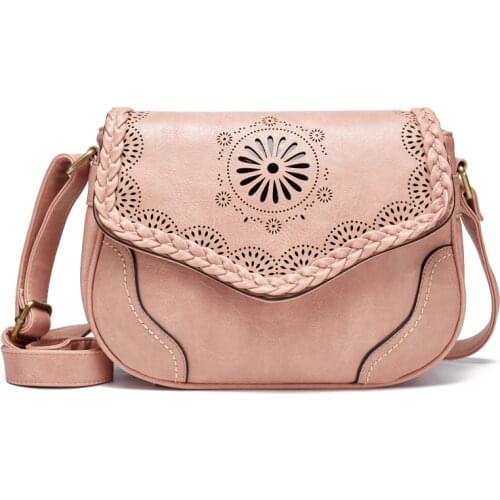 Annmouler Vintage Handbag for Women Brand Shoulder Bag PU Leather Crossbody Purse Hollow Out Satchel Bag Quality Totes