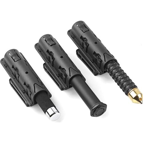 Universal 360 Degree Rotation Baton Case Holster Self Defense Safety Black Holder Outdoor Survial Kit EDC Tool