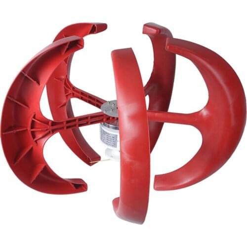 Hot Design Vertical Axis Wind Turbine With Meglev Coreless Generator 300W 400W 12V 24V 5 Blades Red And White Color For Home Use