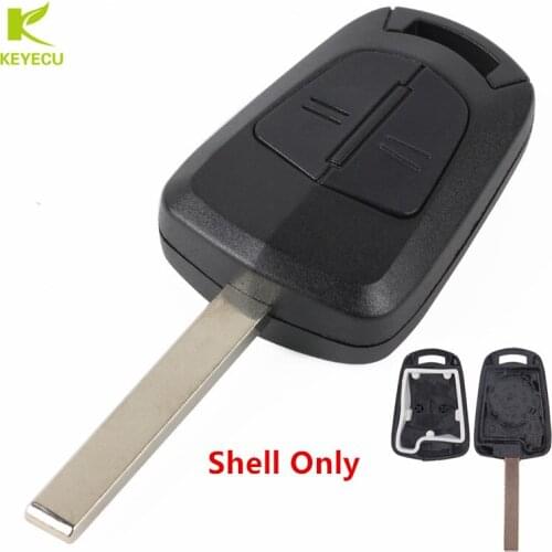 KEYECU Replacement 2 Button Remote Car Key Case Shell Fob for Vauxhall Opel Corsa Agila Meriva Uncut Blade Blank Key Fob Cover