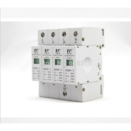 1pcs/lot 4P 20-40kA 380V AC Din Rail SPD low voltage Surge Protective Device FL0294