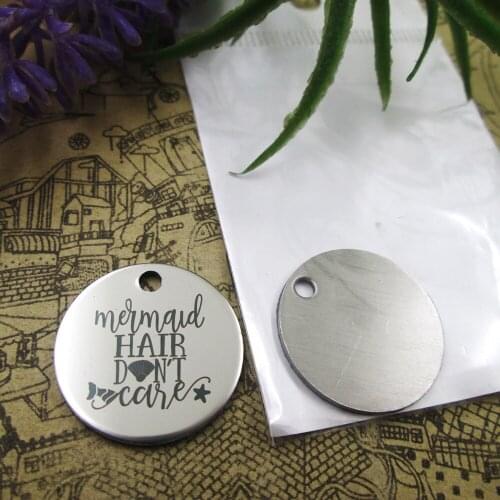 10pcs--"MERMAID HAIR DON'T CARE"stainless steel charms 5 styles for choosing DIY Charms for necklace bracelets