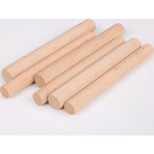 2-15PCS Solid Round Wooden Rods Counting Sticks Educational Toys Premium Durable Dowel Building Model Woodworking DIY Crafts