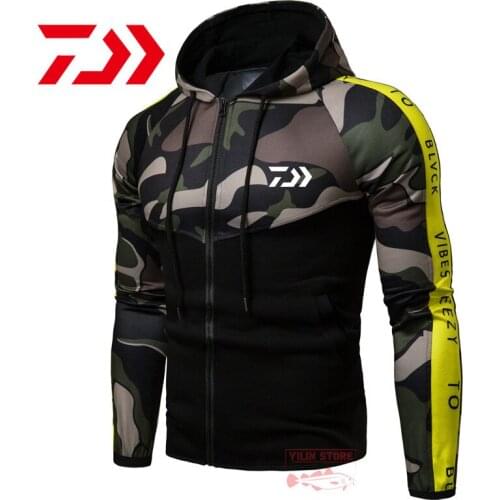 2021 DAIWA Camouflage Fishing Clothes Mens Autumn Winter OutdoorZipper Sports Breathable Hiking Camping Riding Fishing Jacket
