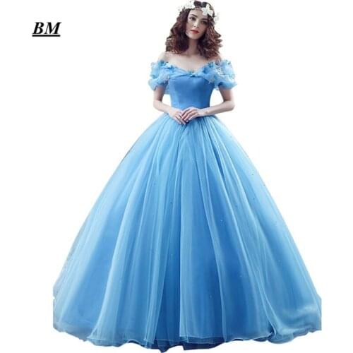 2019 New Blue Butterfly Quinceanera Dresses Ball Gown Beading Sweet 16 Dresses Formal Prom Party Gown Vestido De 15 Anos BM52