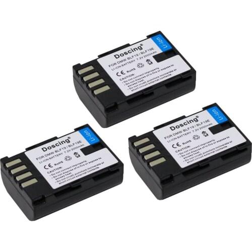 3Pcs 2000mAh DMW-BLF19E DMW-BLF19PP BLF19 BLF19E BLF19PP Battery for Panasonic Lumix GH3 GH4 GH5 DMC-GH3 DMC-GH4 DMC-GH5 Cameras