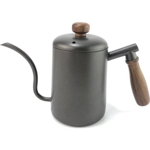 600Ml Gooseneck Spout Long Mouth Coffee Kettle Teapot Stainless Steel Bracket Hand Punch Pot Coffee Pots with Lid Drip