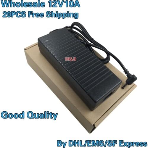 AC/DC Adapter DC 12v10a power adapter for led strip LCD CCTV 12v120w Lighting transformer 5.5*2.1mm 20pcs wholesale by DHL/EMS