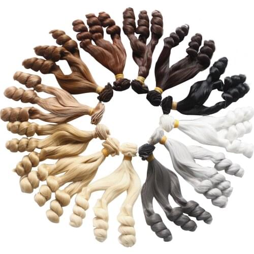 Aidolla BJD Doll Wig Accessories 15*100CM High Temperature Fiber Screw Curly Hairs For 1/3 1/4 1/6 Curly BJD Wigs Kids Gift Toy