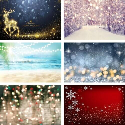 Avezano Merry Christmas Backdrop Winter Snowflakes Photography Background Studio Forest Glitter Beach Decor Photozone Photophone