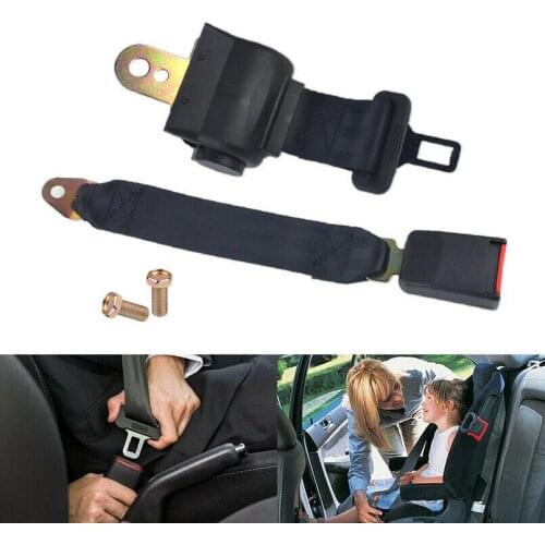 Auto Universal Black 2 Point Car Safety Seat Belt Buckle Adjustable Well Made