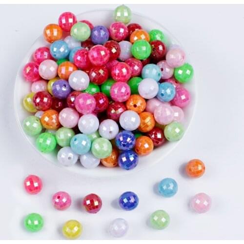 10mm 20-200Pcs/lot Shiny Ab Color Acrylic Beads Round Ball Loose Spacer Beads Choose Colors for Diy Jewelry Handmade Accesories