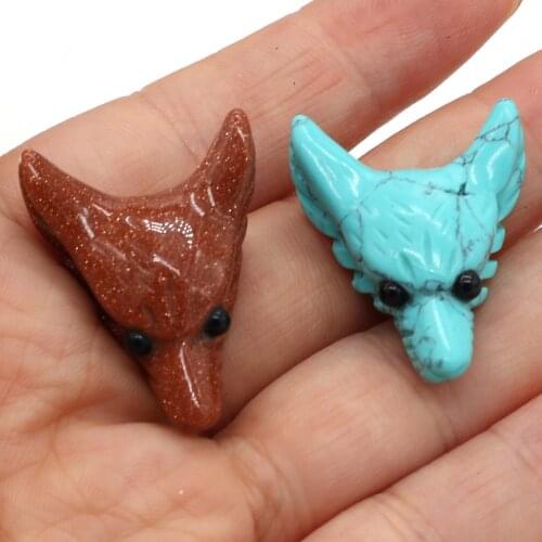 Natural Stone Beads Wolf Head Shape Rose Quarts Grey Agates Loose Stone Beads For DIY Making Bracelet Necklace Jewelry