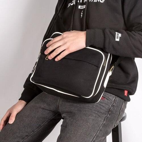 Bump-colored Canvas One-shoulder Sloping Bag Trend Casual IPAD Bag Male Student Cloth Bag Messenger Bags Crossbody Bags