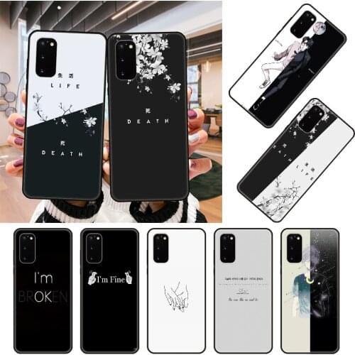 Phone Case For SamSung Galaxy S Note 10 20 7 8 9 Plus Edge E Ultra Lite Black Cover Waterproof 3D Coque Anime Life With Death