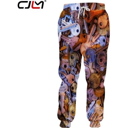 CJLM Fashion Man Sweatpants 3D Key Congested Funny Streetwear Mens Pants Whole body printing Oversized Trousers