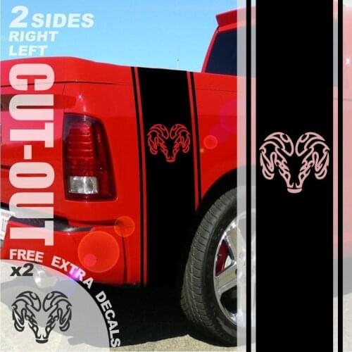 For 1500 2500 3500 Truck Bed Side Stripes Ram Decals Sticker 012A