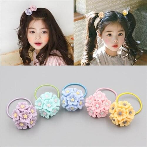Cute Princess Flower Elastic Hair Rubber Bands Baby Girls Kids Ties Hair Rope Ring Accessories For Children Scrunchie Headwear
