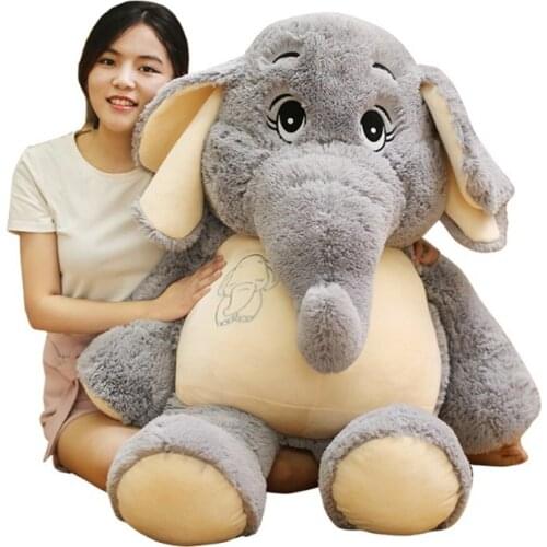 Fancytrader Cuddly Soft Animal Elephant Plush Toy Giant Stuffed Cartoon Elephants Doll Pillow Baby Gift Decoration